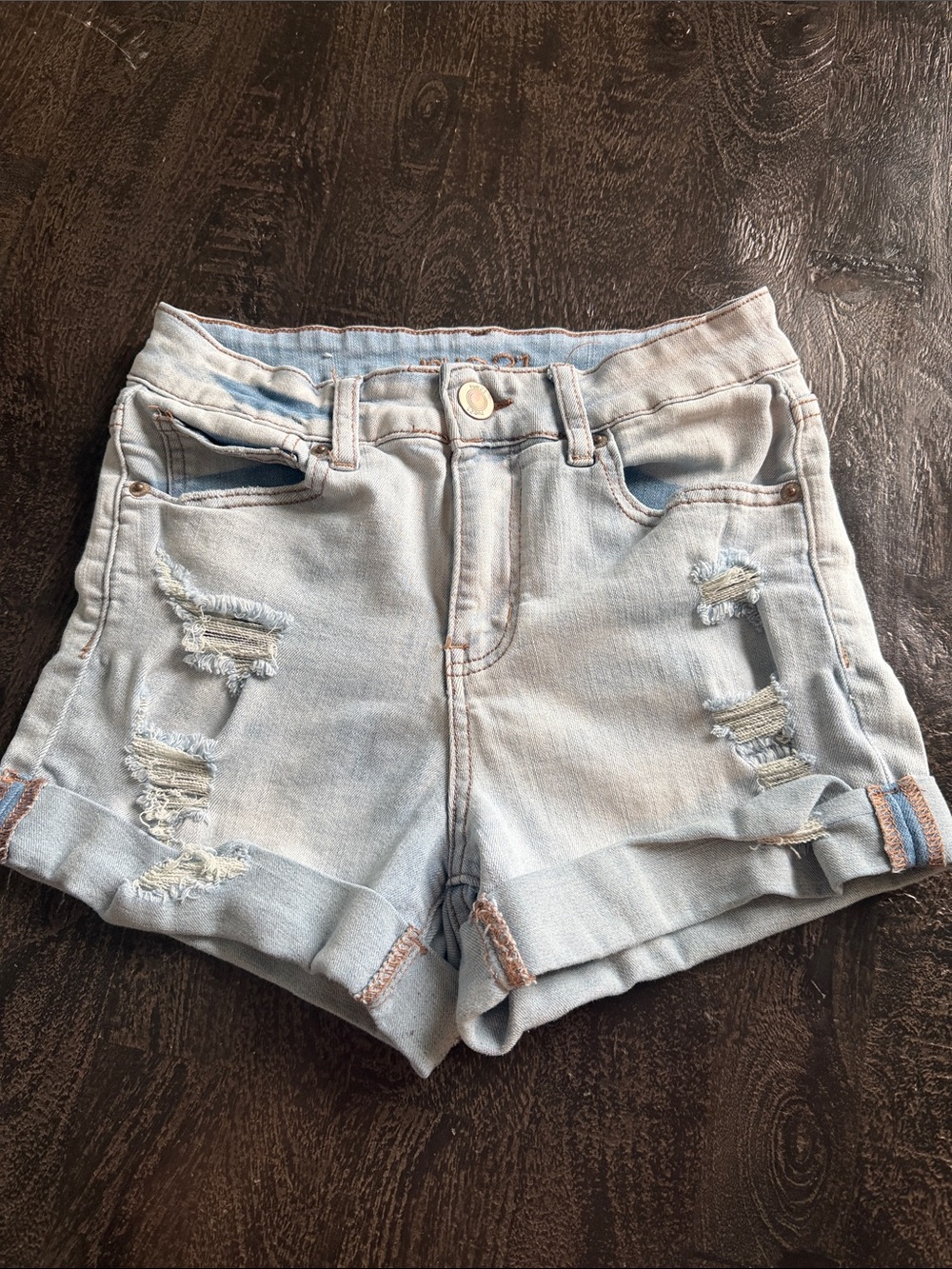 Rue21 Light Wash Distressed Denim Shorts